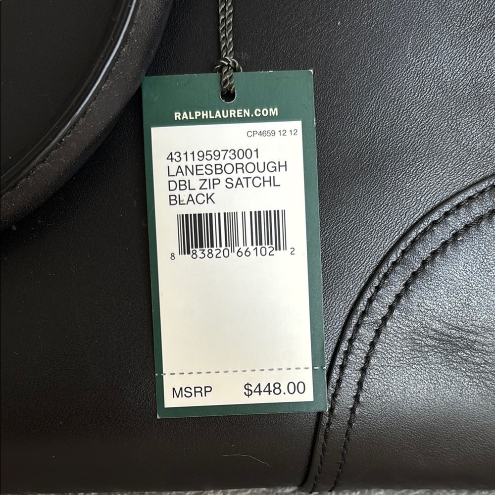Lauren Ralph Lauren Black Leather Satchel - Picture 5 of 12